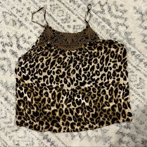 Womens plus size leopard print camisole